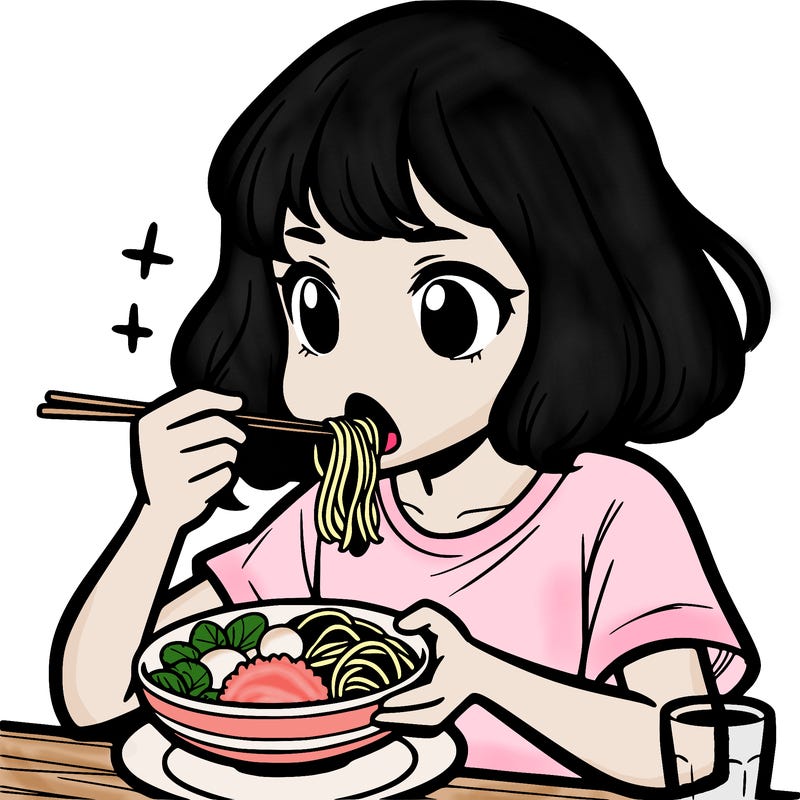 a girl eating food
