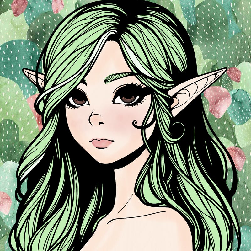 elf girl realistic dark fantasy