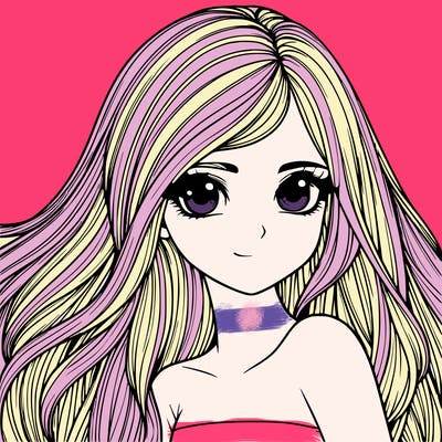 realistic girl pretty long hair