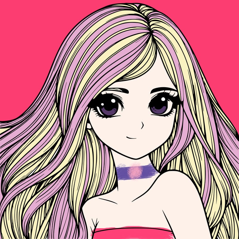 realistic girl pretty long hair