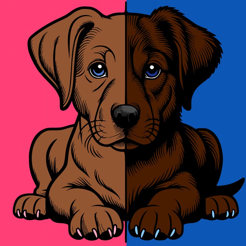 realistic dog split picture