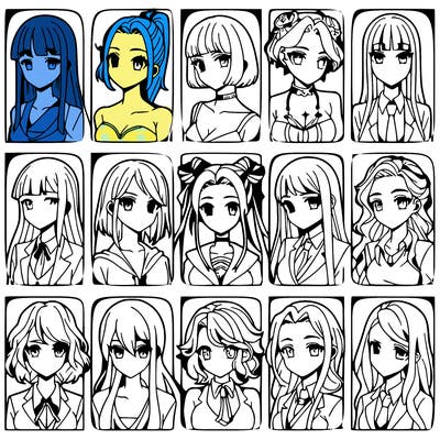 girls that look diffrent anime