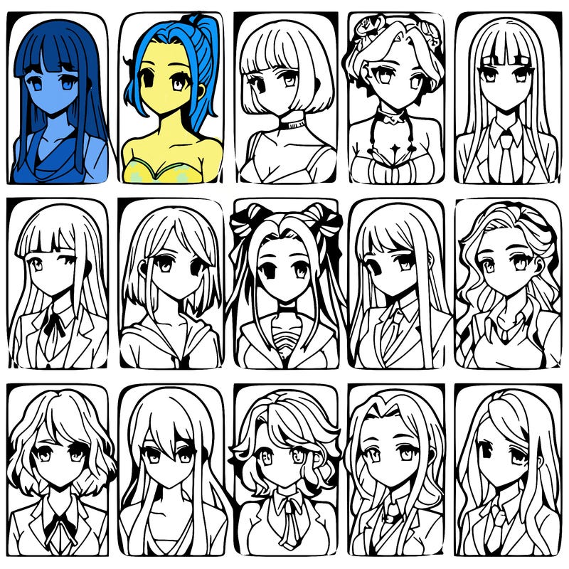 girls that look diffrent anime