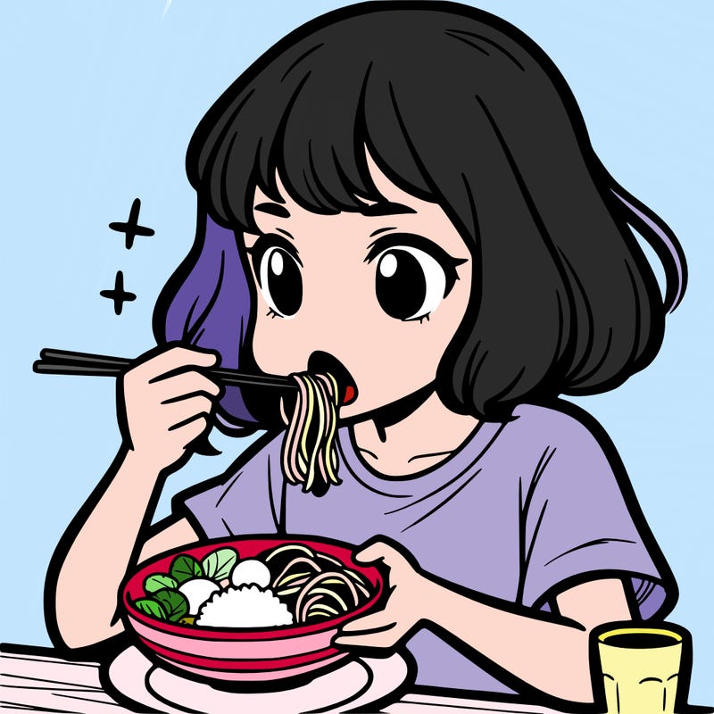 a girl eating food