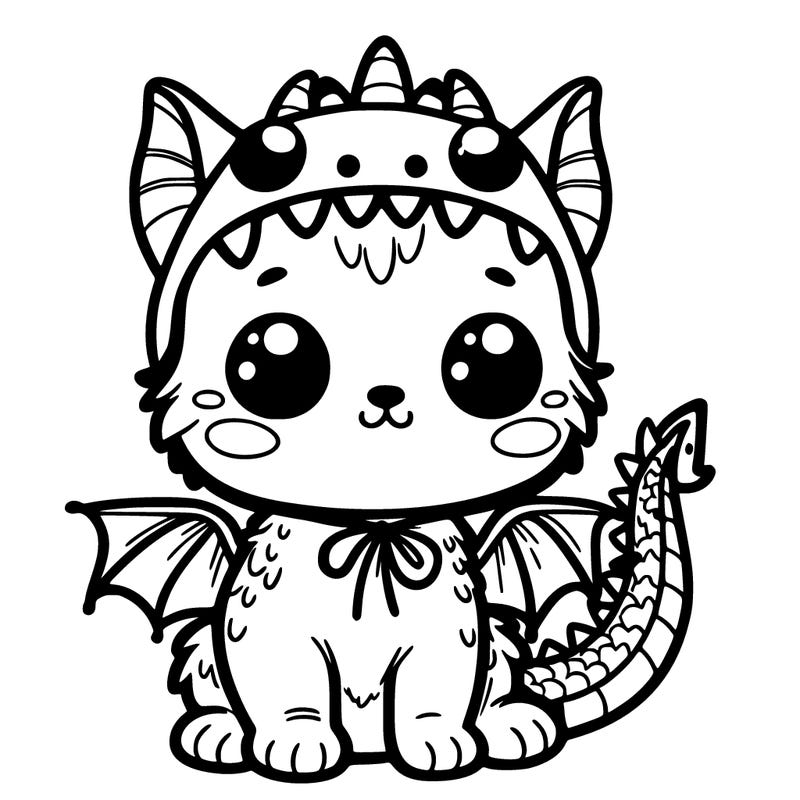 kitten dressed up as a dragon