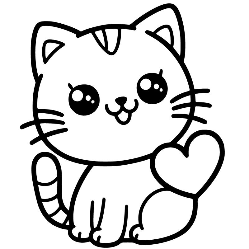 cat that has a heart