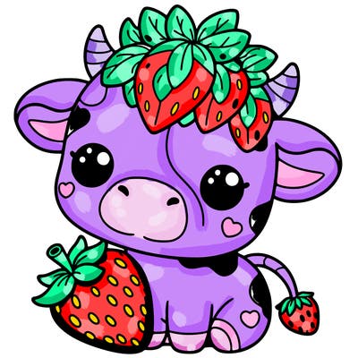cute strawberry cow
