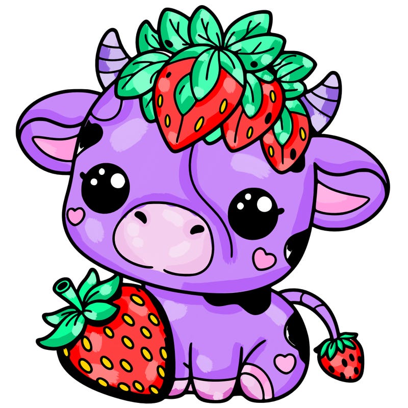cute strawberry cow