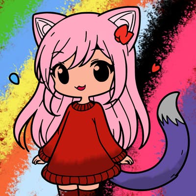 girl with cat ears and tail