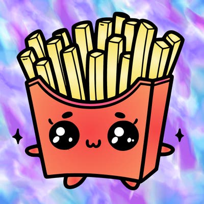 a cute. french fries