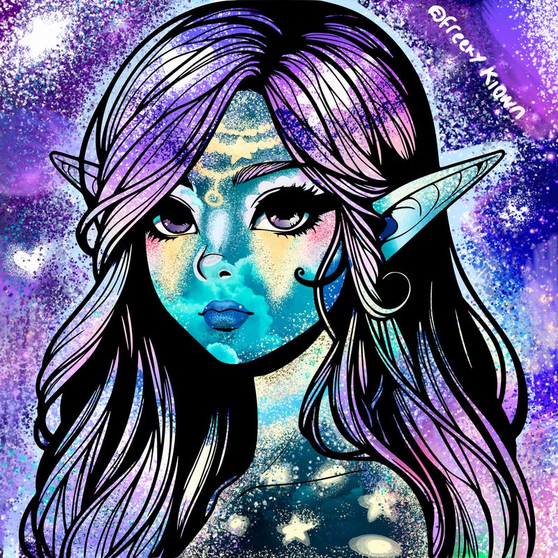 elf girl realistic dark fantasy