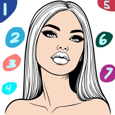 realistic woman with full lips