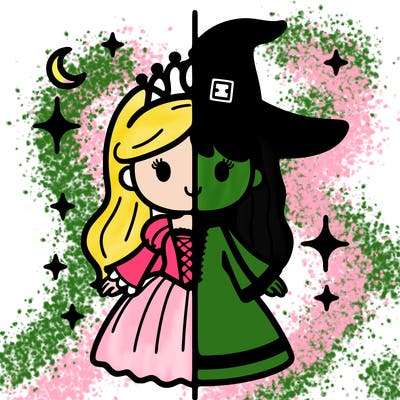 split princess and witch