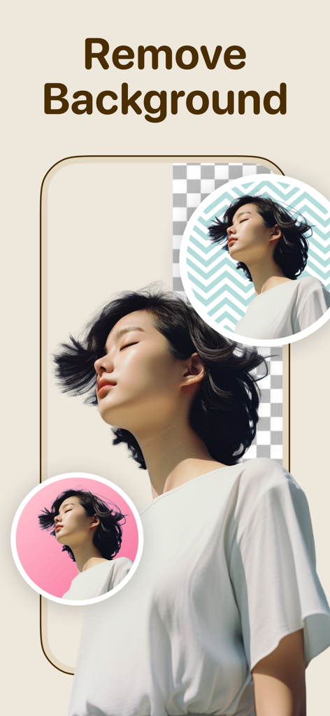 Profile picture maker - ProPic - Example of removing a photo background and replacing it with patterns and colors for a profile picture