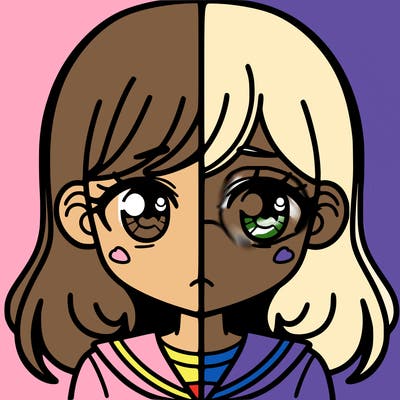 a split of a girl
