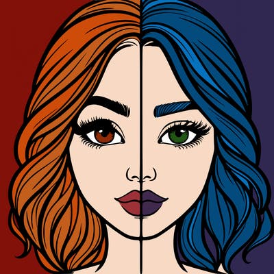 realistic girl split half