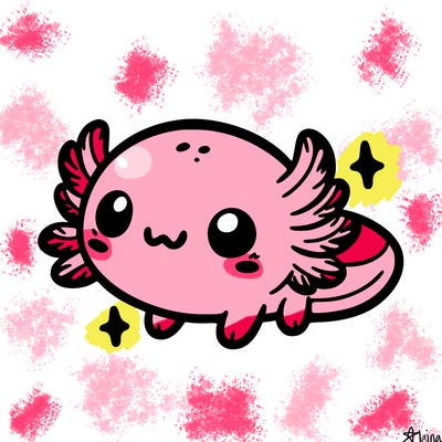 cute easy baby axolotl