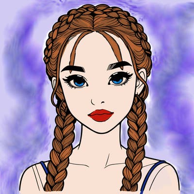 realistic girl with braids