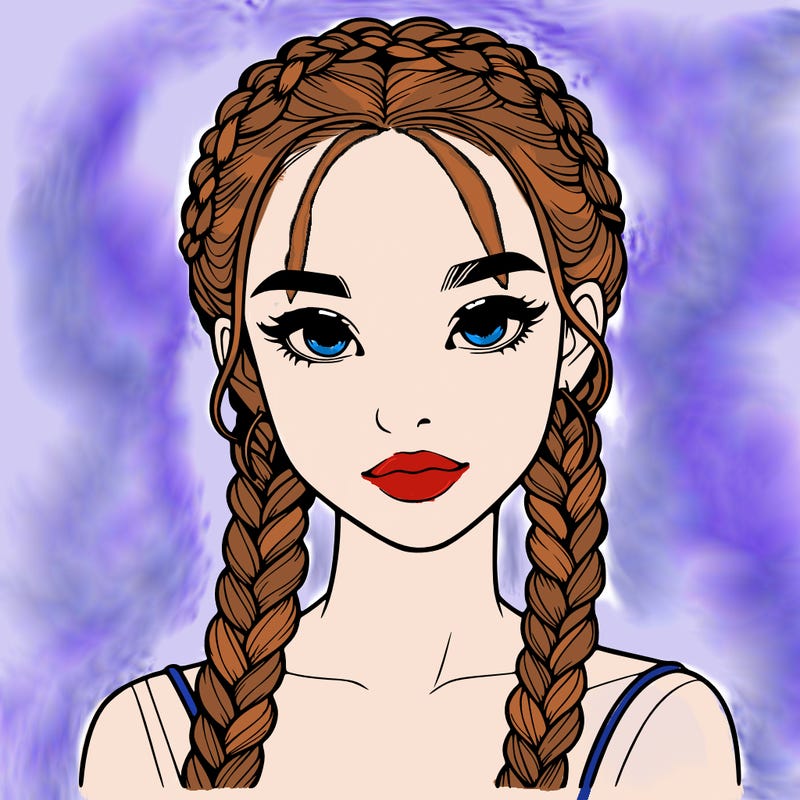 realistic girl with braids