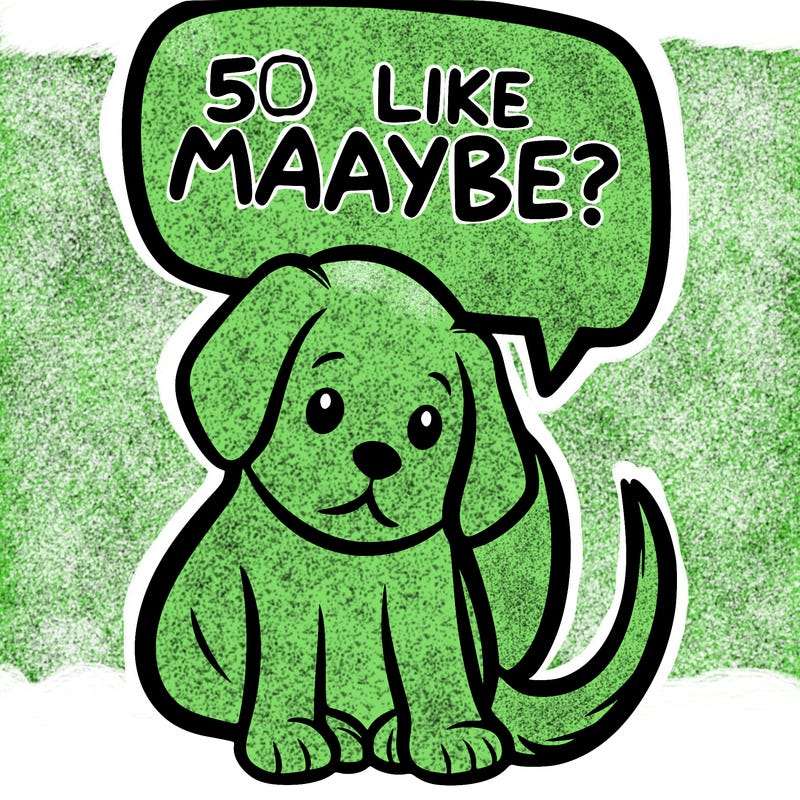 a puppy that says 5 like maybe