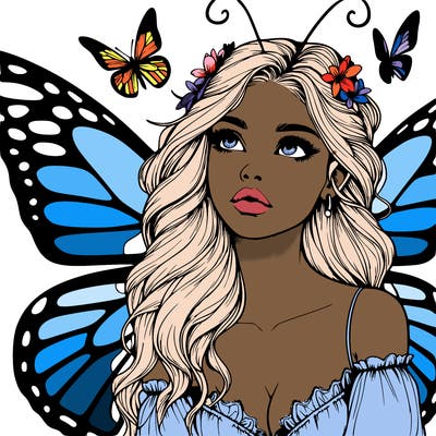 butterfly fairy realistic girl