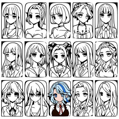 girls that look diffrent anime