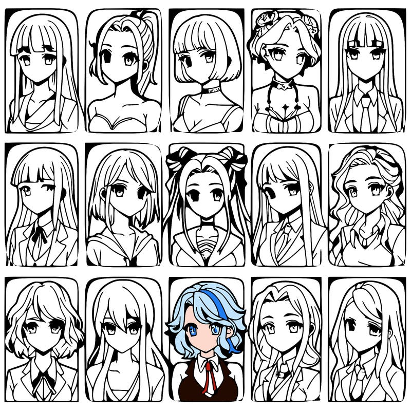 girls that look diffrent anime