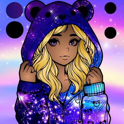 realistic girl in a animal pjs hoodie