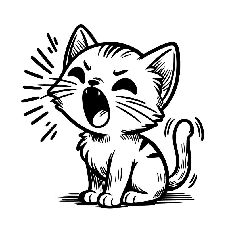 a kitten hissing