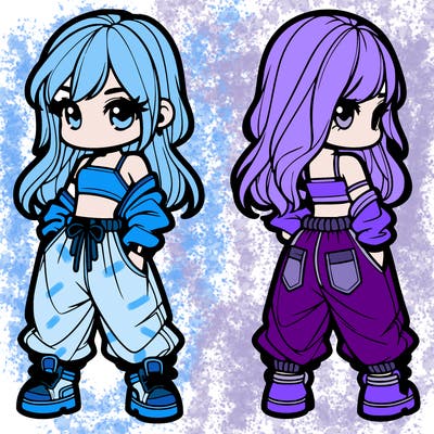 girl in crop top and baggy pants