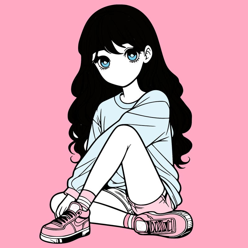 girl sitting realistic