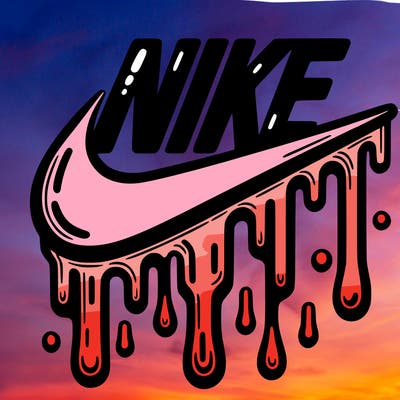 dripping nike logo