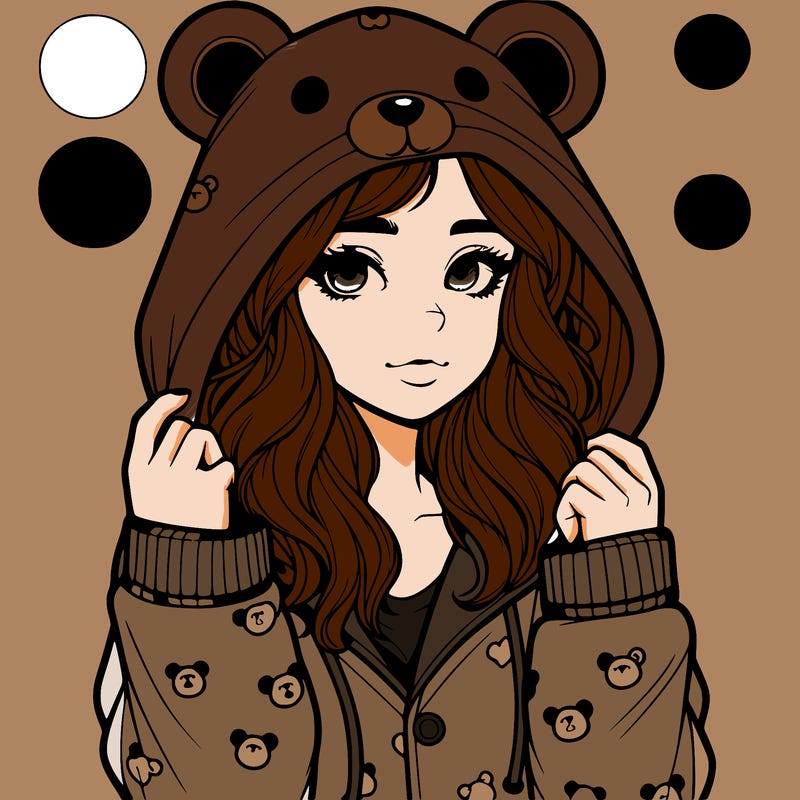 realistic girl in a animal pjs hoodie