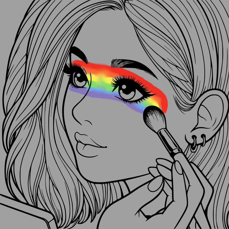 a realistic girl doing her makeup