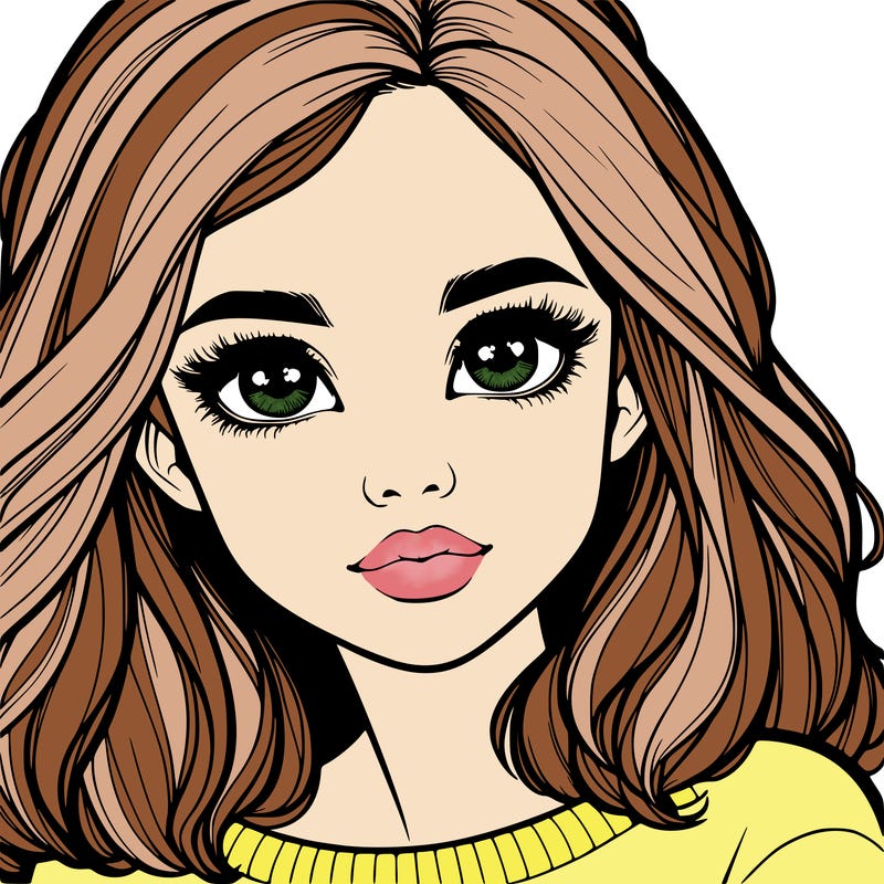 realistic girl whith cute eyes