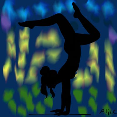 a woman doing a handstand