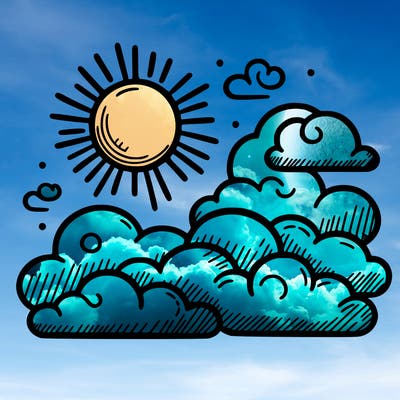 sky with sun and clouds