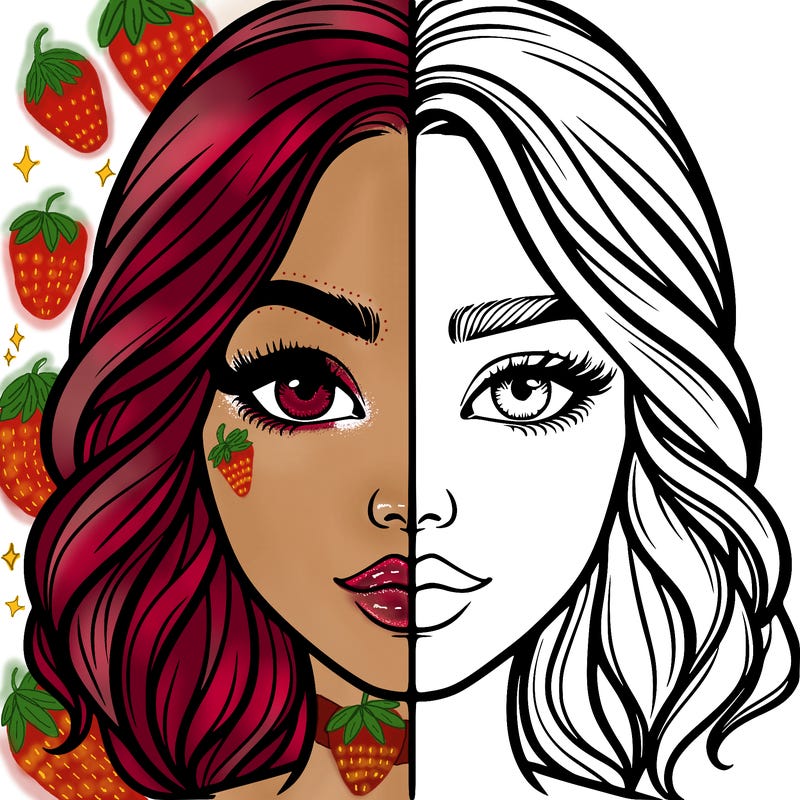 realistic girl split half