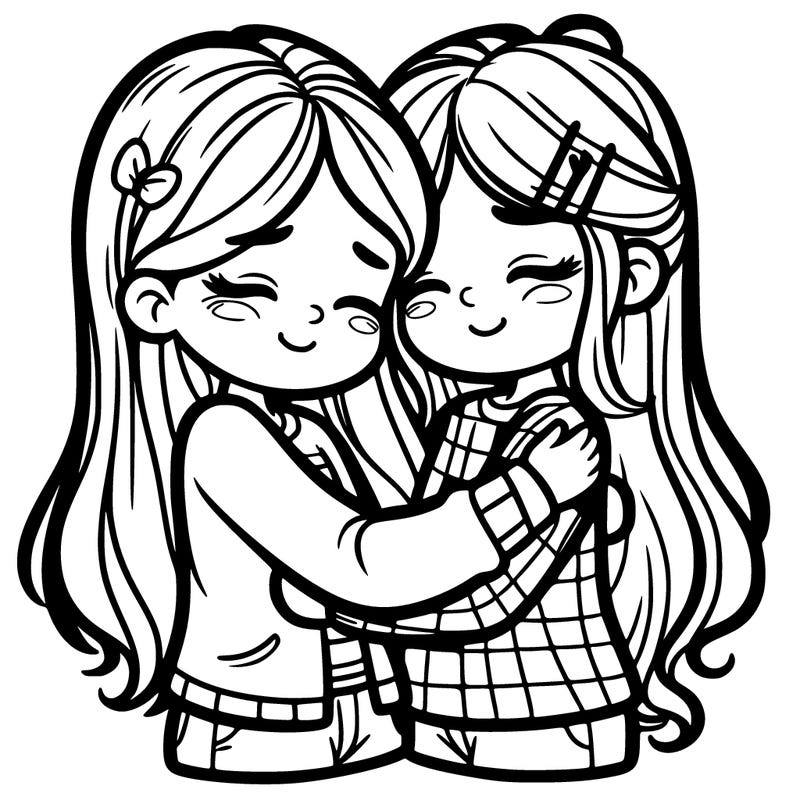 girls hugging