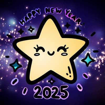 happy new year 2025 star wish