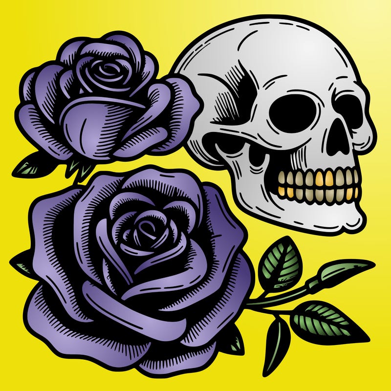 skulls and rose