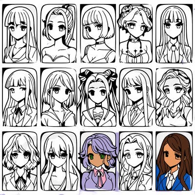 girls that look diffrent anime