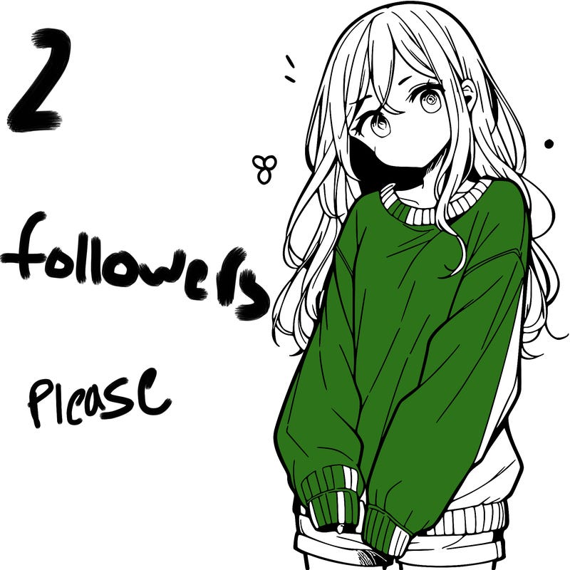 manga teen girl  in a sweater and baggy pants