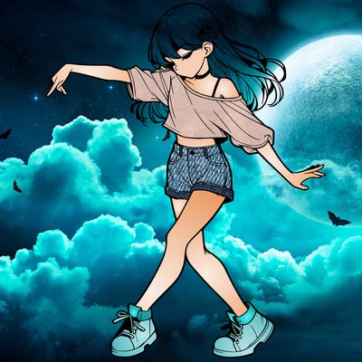 realistic girl danceing