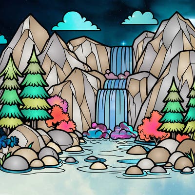 waterfall in mountain