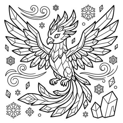 Unleash your creativity with this enchanting Ice Phoenix coloring page, specially designed for kids aged 4-8. Featuring clear lines and delightful details, it promises hours of frosty coloring fun.