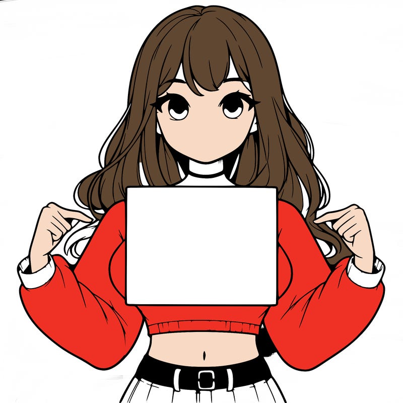 girl holding a blank sign in a long sleeve crop top