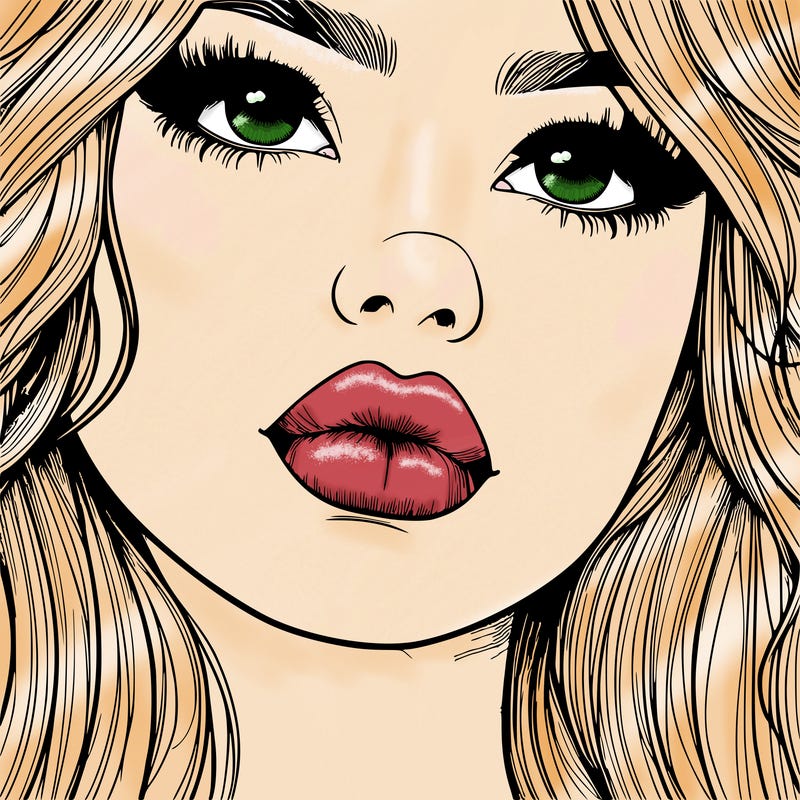 really realistic girl with lips
