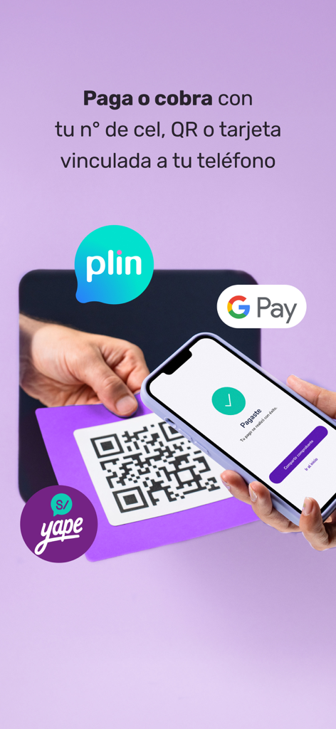 Prexpe - Cuenta digital - Prexpe app user scanning a QR code for a digital payment with integrated Plin Yape and Google Pay options