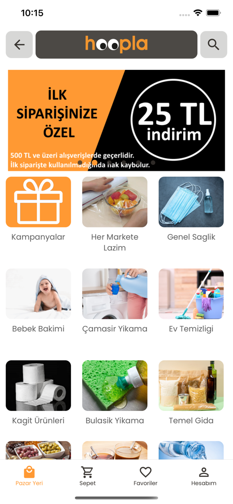 Hoopla - Hoopla mobile app interface showing various wholesale product categories and a promotional banner for business owners